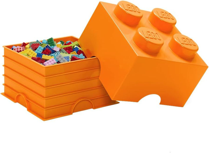 Room Copenhagen RC40031760 Lego Storage Brick 4er, orange, 18 x 25 x cm Bright Orange, Bright Orange