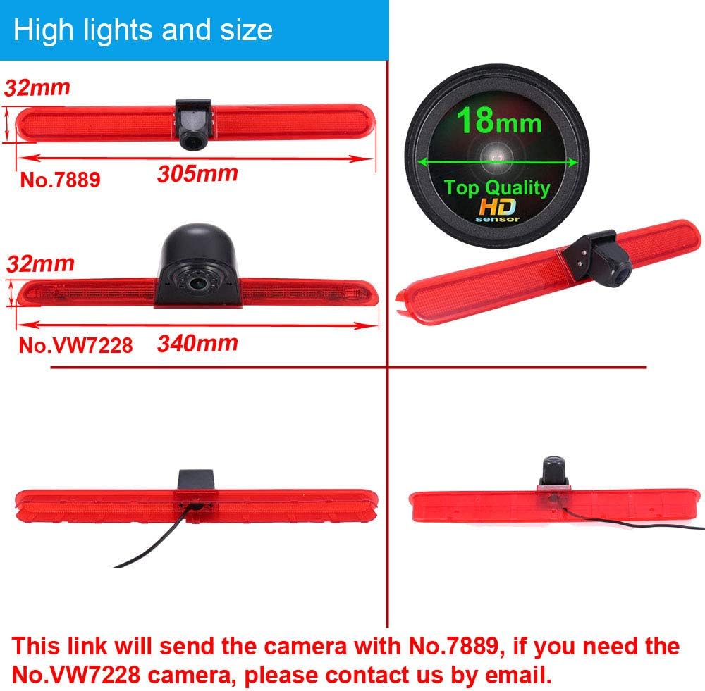 18mm Linse Top Qualität Auto Bremsleuchte Rückfahrkamera für T5 Multivan Caravelle Hochdach/T6 mit H