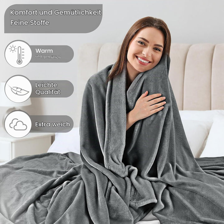 berssen 150x200cm Kuscheldecke, Weiche Antistatik Fleecedecke, Dicke Sofadecke, Erweitert Kuscheldec