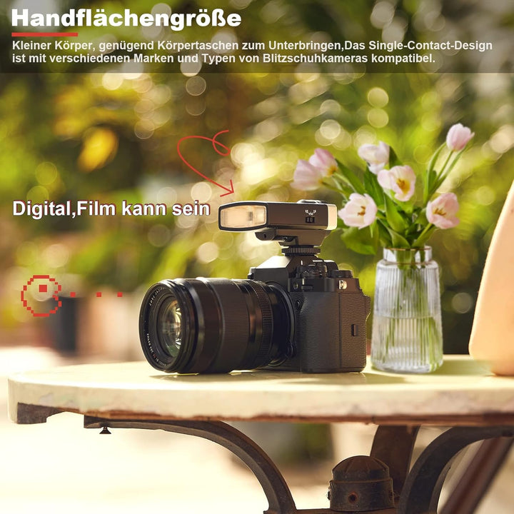 Godox Lux Junior Retro Kamerablitz,Speedlite GN12 6000 K ± 200 K CCT, automatische und manuelle Modi