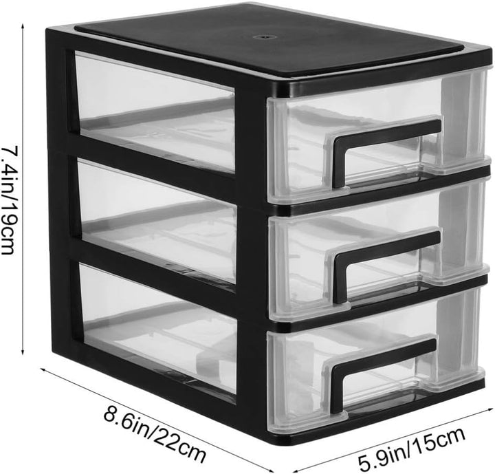 EXCEART Schublade Typ Closet DREI- Schicht Kunststoff Schrank Multifunktions Transparent Lagerung Ra