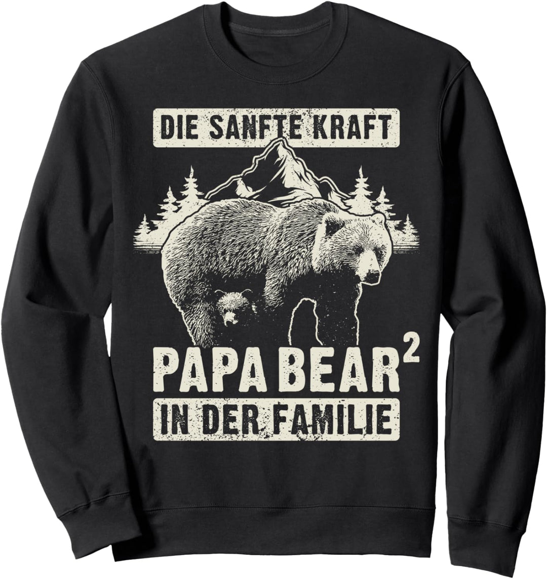 Papa Bear, 2 Bären-Welpen, Papa 2 Kinder, Vatertag, Bär Sweatshirt