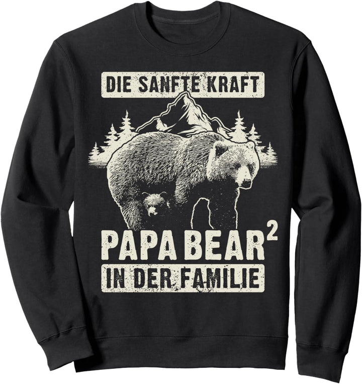 Papa Bear, 2 Bären-Welpen, Papa 2 Kinder, Vatertag, Bär Sweatshirt