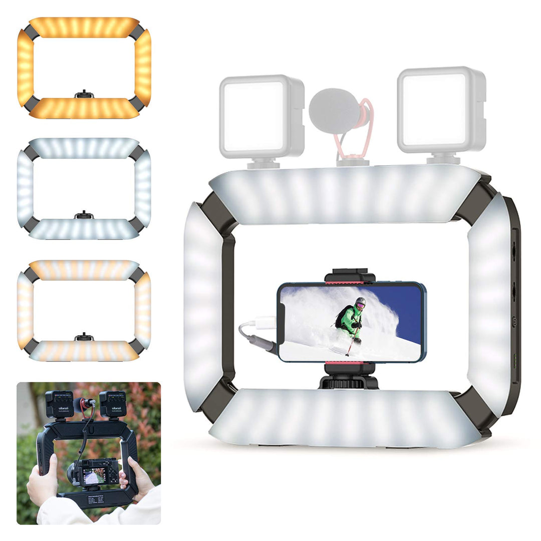 Ulanzi U200 Ringlamp Video Rig - with Phone Holder and Built-in Power Bank
