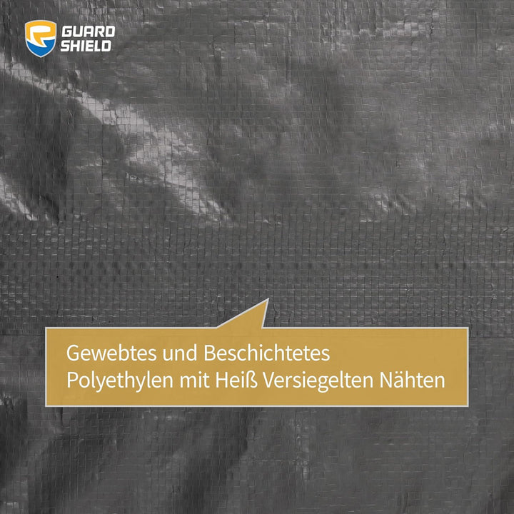 GUARD SHIELD Abdeckplane mit Ösen Wasserdicht 6m x 8m Grau Silberfarben/Schwarz Multifunktionale Pol