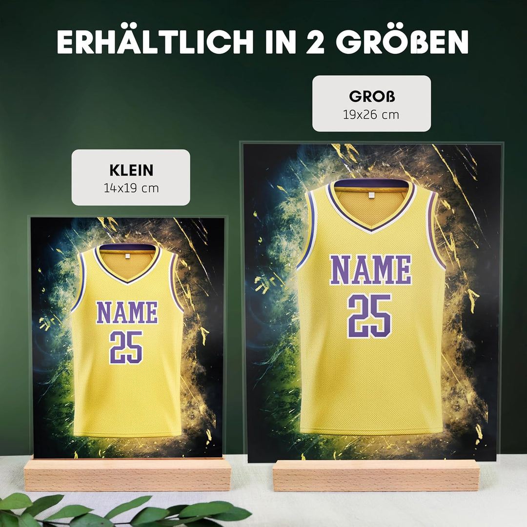 LosAngeles Fanartikel Acryl Tafel - Personalisiertes Geschenk, Basketball Geschenke Jungen, Basketba