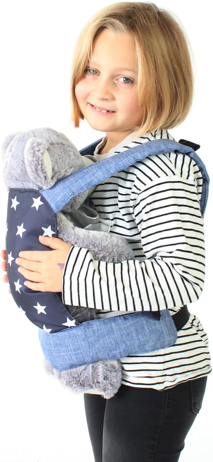 Bayer Chic 2000 - Puppen-Tragegurt, Puppentrage, Puppenzubehör, Sternchen Navy, 26 x 31 x 3 cm