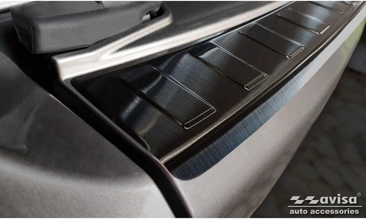 Avisa Schwarz Edelstahl Heckstossstangenschutz kompatibel mit Mitsubishi Outlander II/Citroën C-Cros
