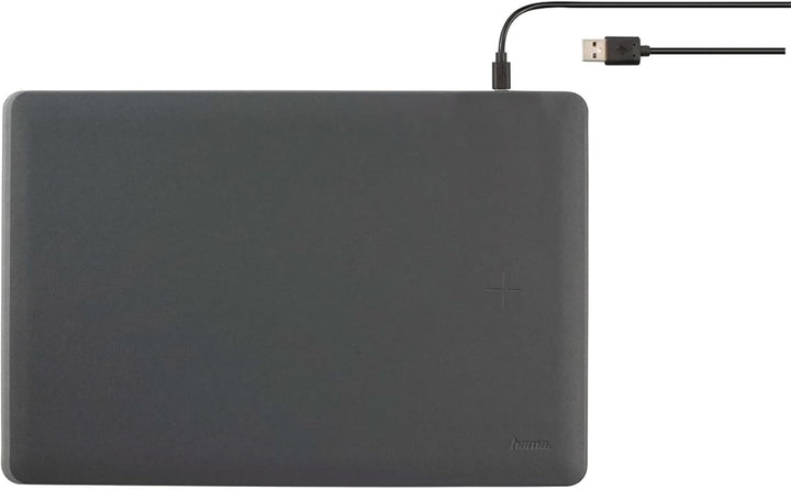 Hama Wireless Charger Mauspad XXL mit Qi Ladegerät (grosses Mauspad mit induktiver Ladestation, Hand