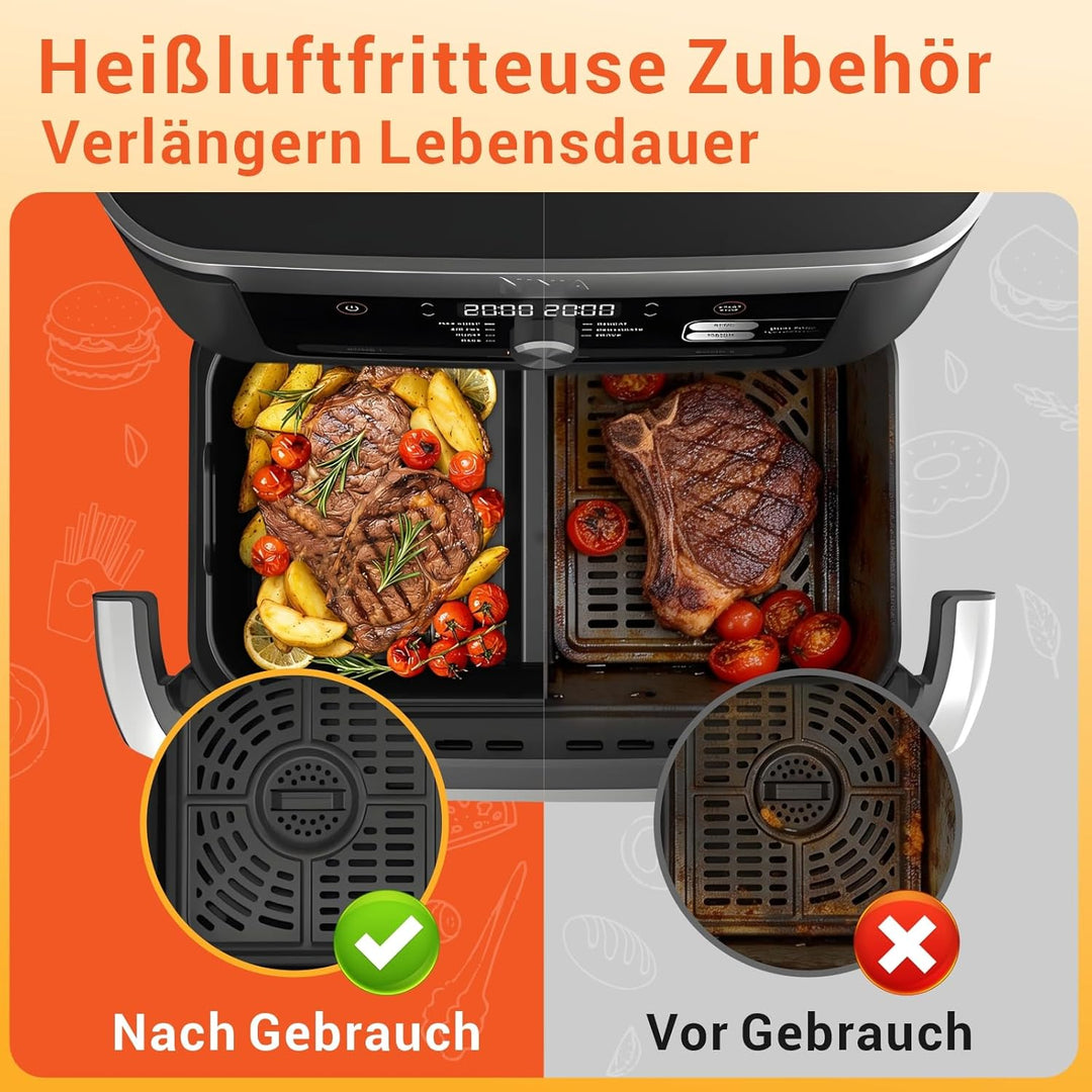 Silikonform Zubehör für Ninja Foodi Flexdrawer Heissluftfritteuse AF500EU | 3Pcs Faltbar Airfryer Zu