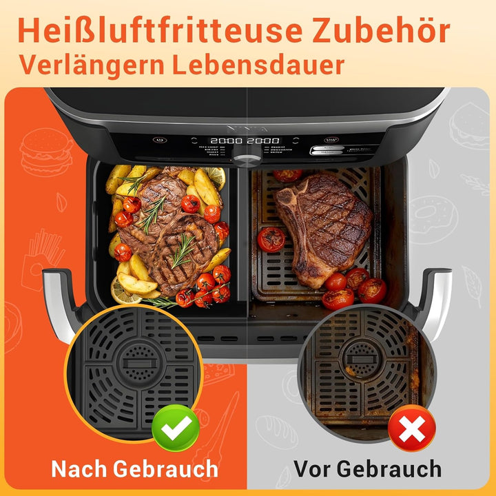 Silikonform Zubehör für Ninja Foodi Flexdrawer Heissluftfritteuse AF500EU | 3Pcs Faltbar Airfryer Zu