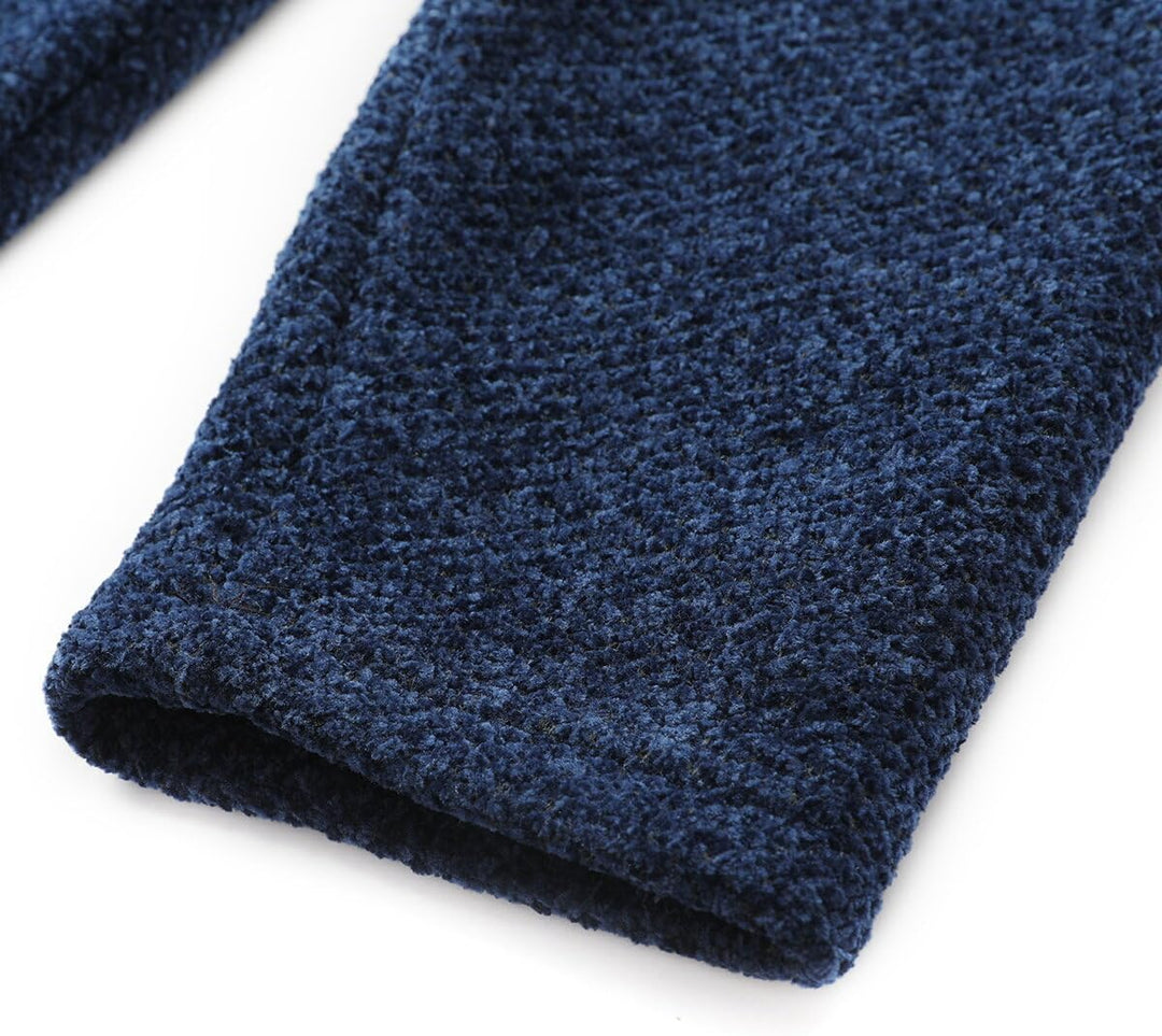 Allthemen Herren Strickjacke mit Kapuze Lang Gefüttert Cardigan Grobstrick Kapuzenjacke Kapuzenpullo