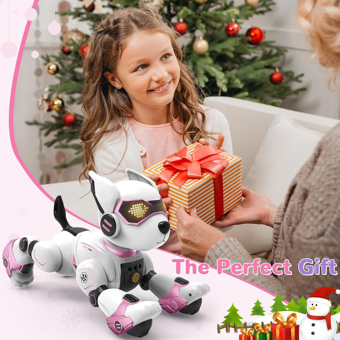 PRANITE Roboter Hund, Programmierbarer Roboterhund Kinder Ferngesteuerter Spielzeug, Wiederaufladbar