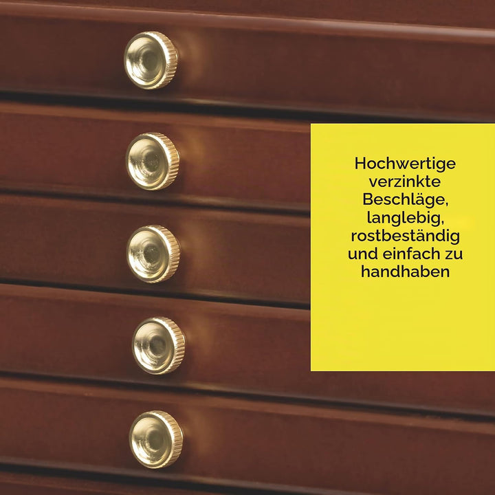MEEDEN Holz Staffelei Walnuss mit 10 Schubladen -Grosse Bleistiftbox aus Buchenholz mit Schubladen u