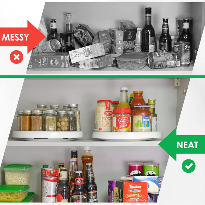Set mit 4 Stück, 25.4 cm, rutschfest, Lazy Susan Organizer – Drehteller Rack für Schrank, Speisekamm
