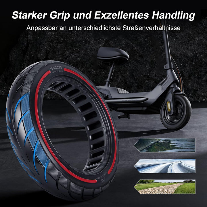10x2,125 Vollreifen 250x54 Solide Reifen für Xiaomi 4Pro/4Lite/Ninebot uifi/F20d/F30d/F40d/F40E Elek