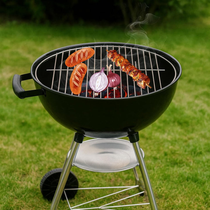 Grillrost Edelstahl Rostauflage klappbar Rostfrei von Brandsseller Rund Ø 54,5 cm für Weber 57 cm ge
