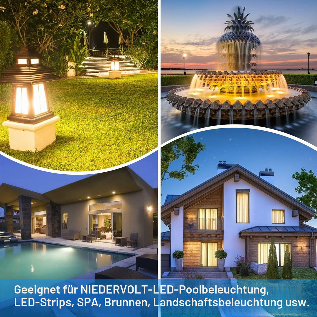 COOLWEST LED Trafo 12V 105W, LED Transformator 230V Auf 12V AC für Niederspannung Poolbeleuchtung, S