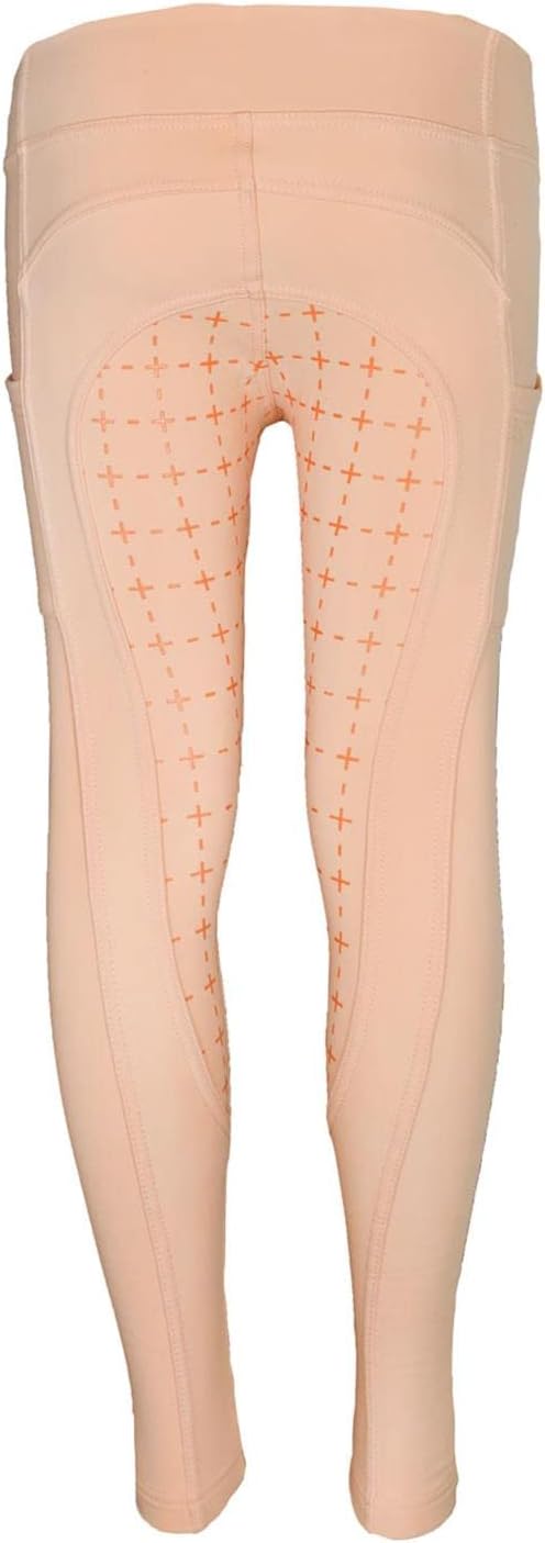MS-Trachten Winter Reitleggings Kinder Thermoreitleggings Silikonbesatz Reithose Tabea 122-128 Apric