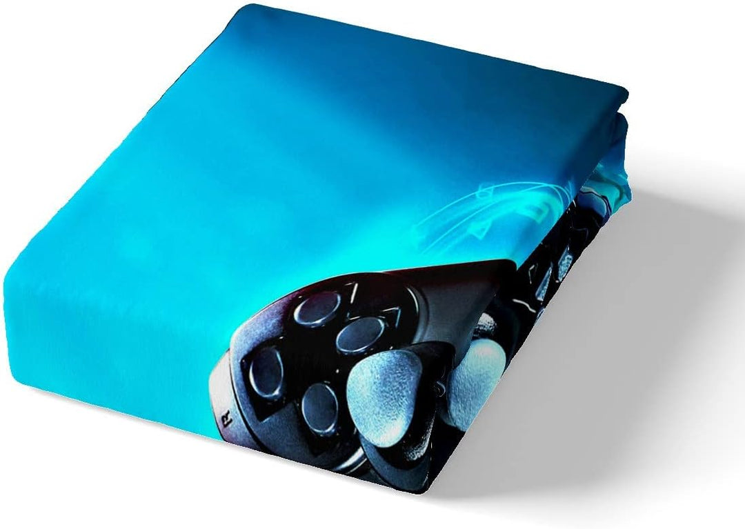 Homemissing Bettwäsche für Kinder, Jungen, Gamepad Druck, Bettbezug Blue Game Thema, Bettwäsche, Vid