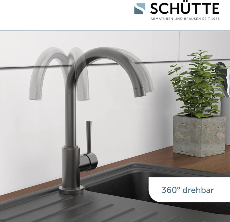 SCHÜTTE 79162 Spültischarmatur CORNWALL, Wasserhahn Küche, Energiesparfunktion, 360° schwenkbar, ide