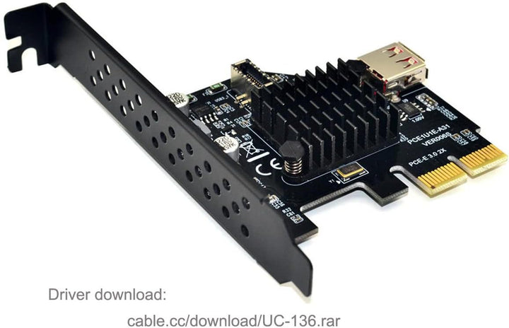 cablecc USB 3.1 Frontblendenbuchse & USB 2.0 auf PCI-E Express Kartenadapter für Motherboard