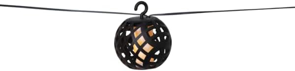 Star Trading Solar-Lichterkette mit Flammeneffekt, 8 Kugelleuchten, Schachbrettmuster, Solarpanel 20