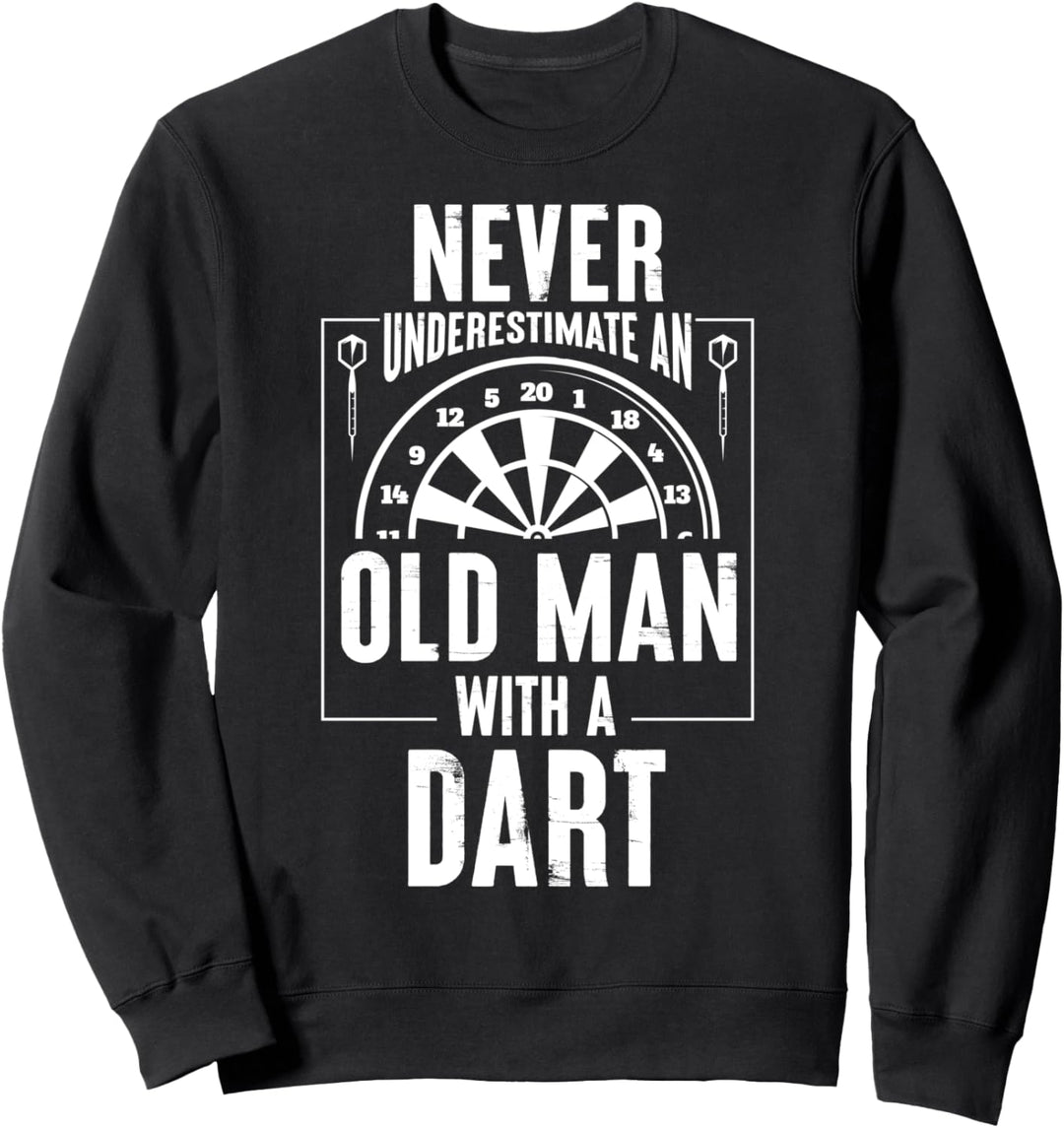 Darts | Alter Mann | Dartscheibe Dartspieler lustiges Spruch Sweatshirt