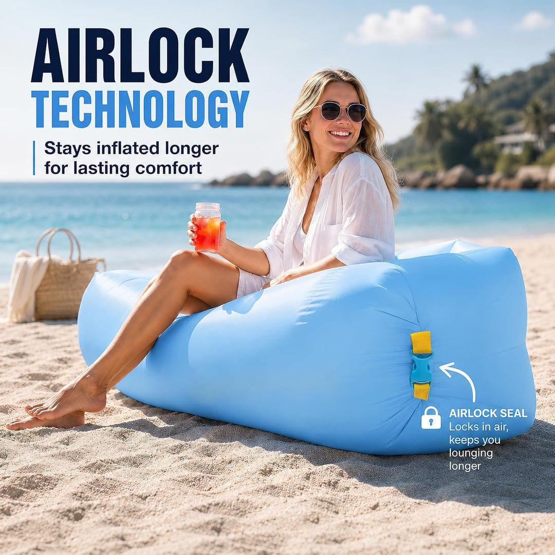 Aufblasbare Couch, Airlounge, Strandliege Aufblasbar, Camping Sofa Aufblasbar, LuftSofa, Tragbar Inf
