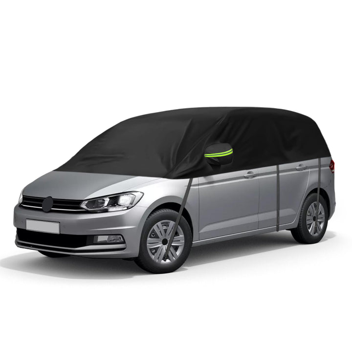 Autoabdeckung Wasserdicht Ersatz für VW Touran 2015-2024, Sonnenfest Hälfte Autoabdeckung, Halbgarag