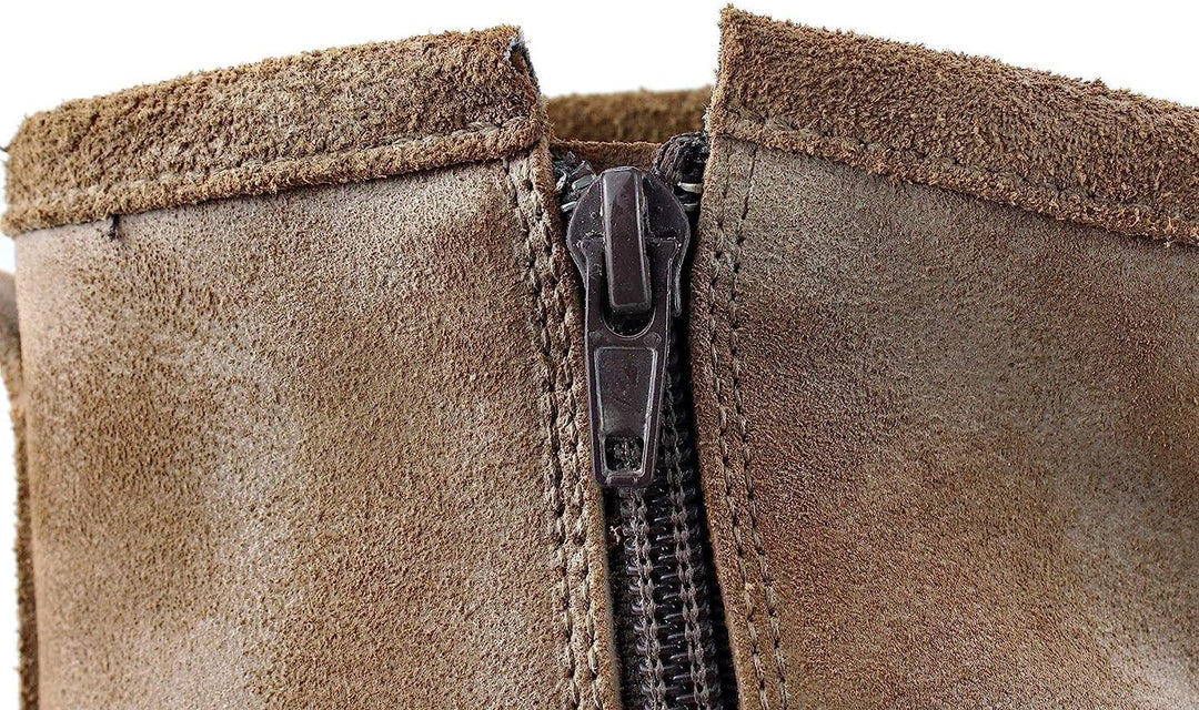 OSSTONE Herren Leder chukkastiefel Worker Biker Boots-Motorrad-Leder-Schuhe für reissverschluss Schn