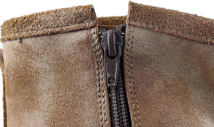 OSSTONE Herren Leder chukkastiefel Worker Biker Boots-Motorrad-Leder-Schuhe für reissverschluss Schn