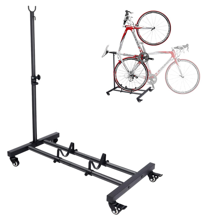 Vertikaler Fahrradständer – Freistehender Fahrradhalter mit Rollen, Höhenverstellbar, Belastbar bis
