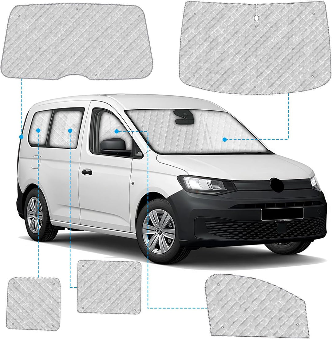 Thermomatte Fahrerhaus Innen Kompatibel mit 2022-2025 Caddy Life Tramper,10PCS SWB Faltbare Sonnensc