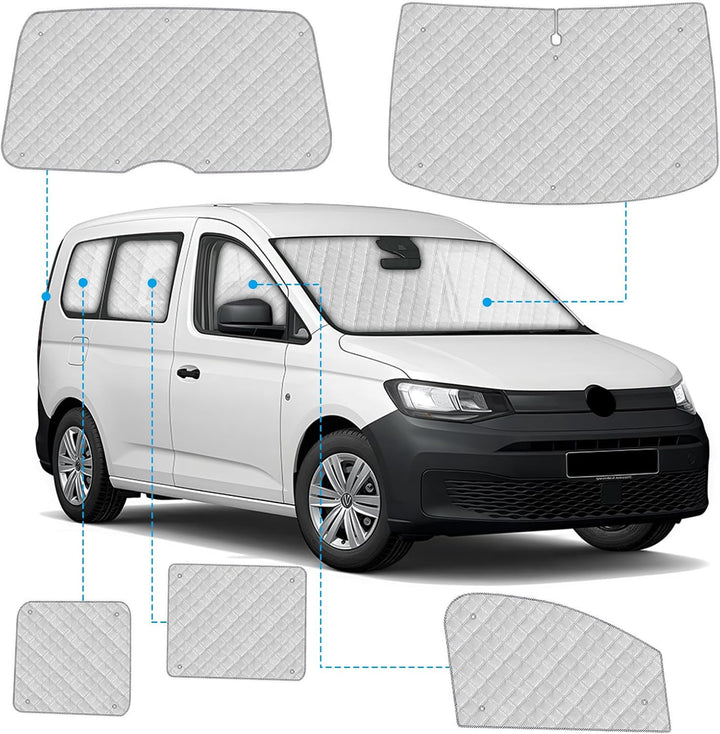 Thermomatte Fahrerhaus Innen Kompatibel mit 2022-2025 Caddy Life Tramper,10PCS SWB Faltbare Sonnensc