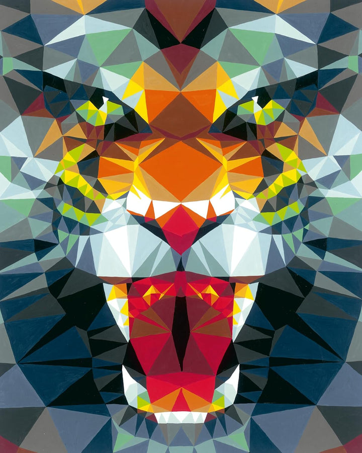 Ravensburger CreArt 23514 - Polygon Tiger - Malen nach Zahlen Erwachsene, DIY Malset mit Pinsel und