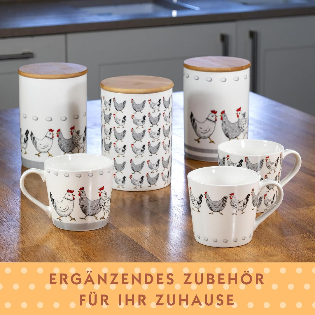SPOTTED DOG GIFT COMPANY Vorratsdosen Keramik mit Deckel Luftdicht - 3 Vorratsbehälter vielseitig fü
