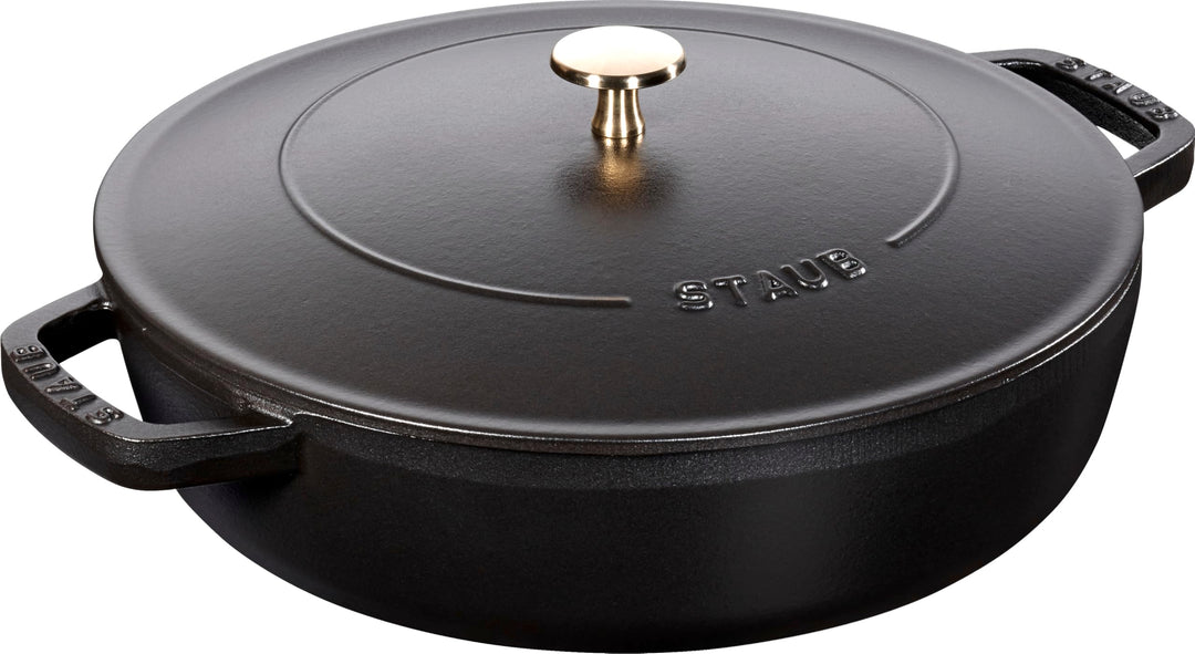 STAUB Gusseisen Bräter, Chistera Tropfenstruktur im Deckel, Rund 28 cm, 3,7 L, Für alle Herdarten ge