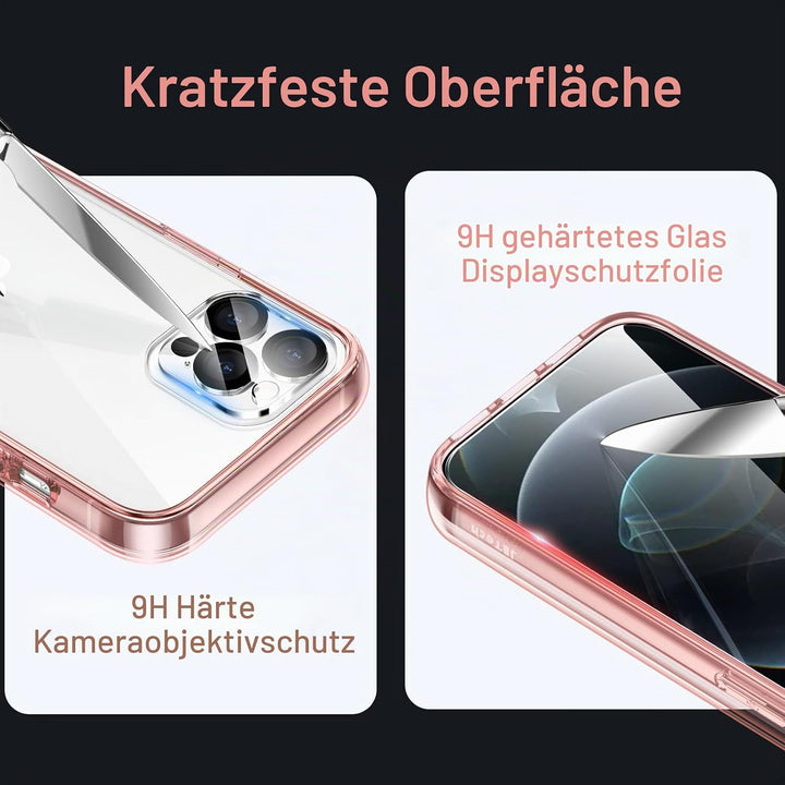 JETech 5 in 1 Hülle für iPhone 12 Pro 6,1 Zoll, mit 2 Stück Schutzfolie und 2 Stück Kameraschutz, Fu