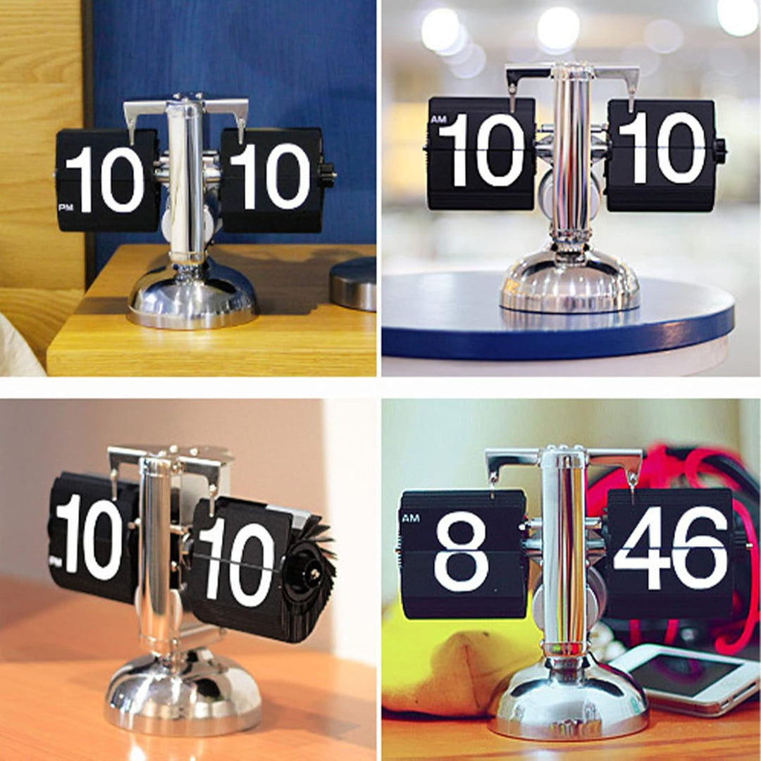 Greensen Retro Flip Uhr, Digital Klappuhr mit Quarz-Uhrwerk, Minimalistische Mechanische Auto Flip C