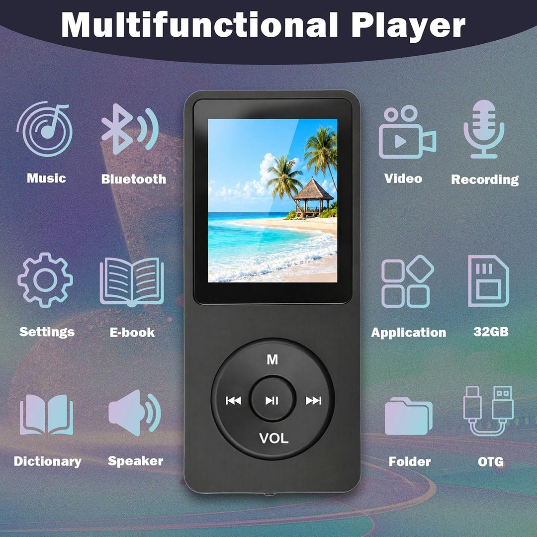 64GB MP3 Player mit Bluetooth 5.3, MP3 Player mit Lautsprecher und Kopfhörer, HiFi Musikplayer verlu