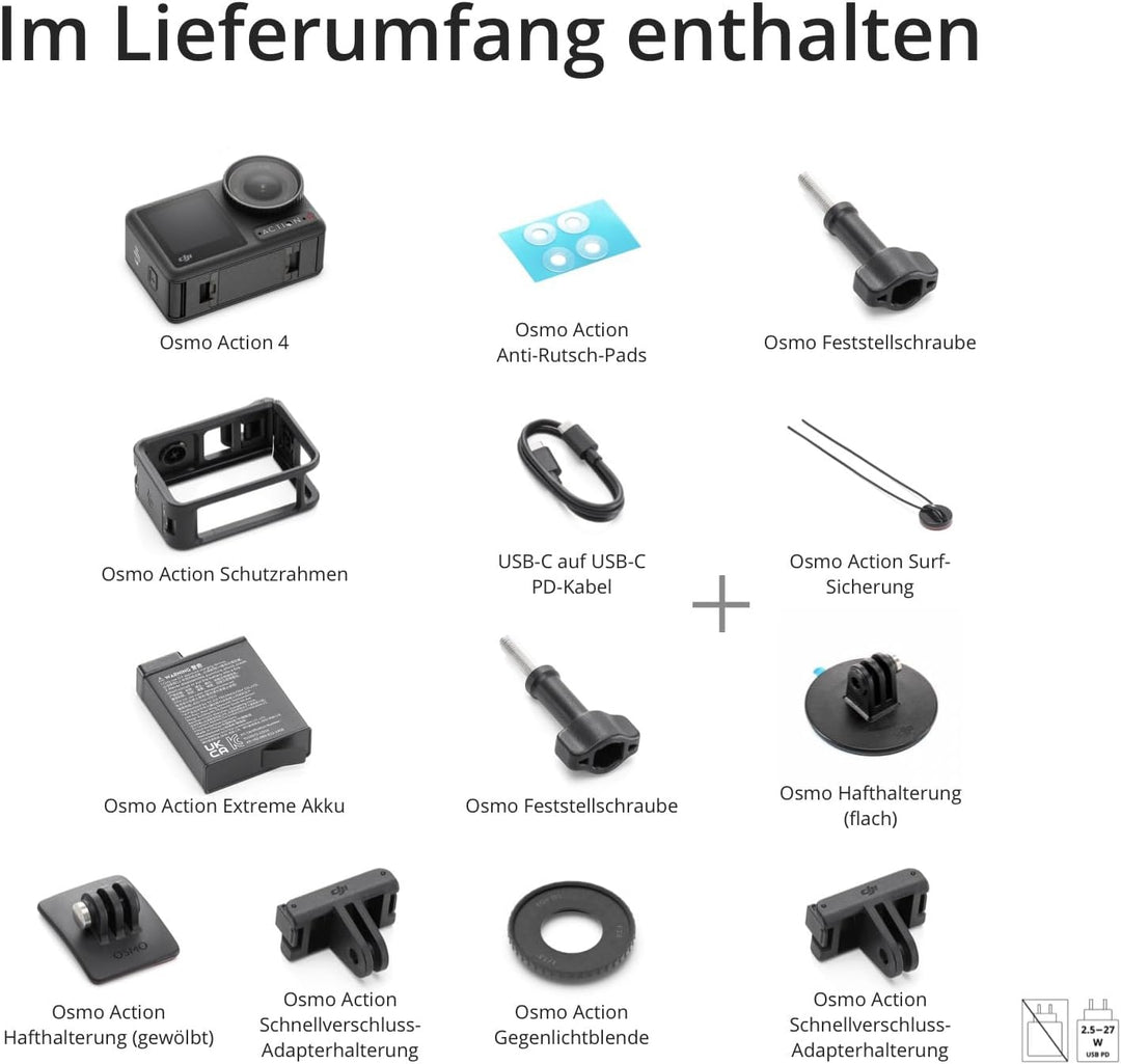 DJI Osmo Action 4 Surf-Combo – wasserdichte Action-Kamera mit Surfsicherung für die Kamerasicherheit