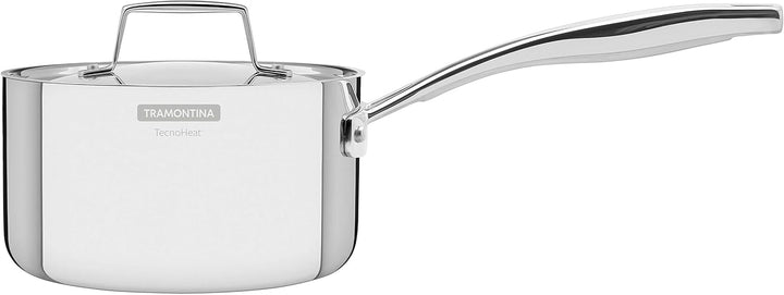 Tramontina GRANO Stielkasserolle, ø 16cm, 1,7 Liter, Edelstahl, mit Deckel, spülmaschinenfest, Induk