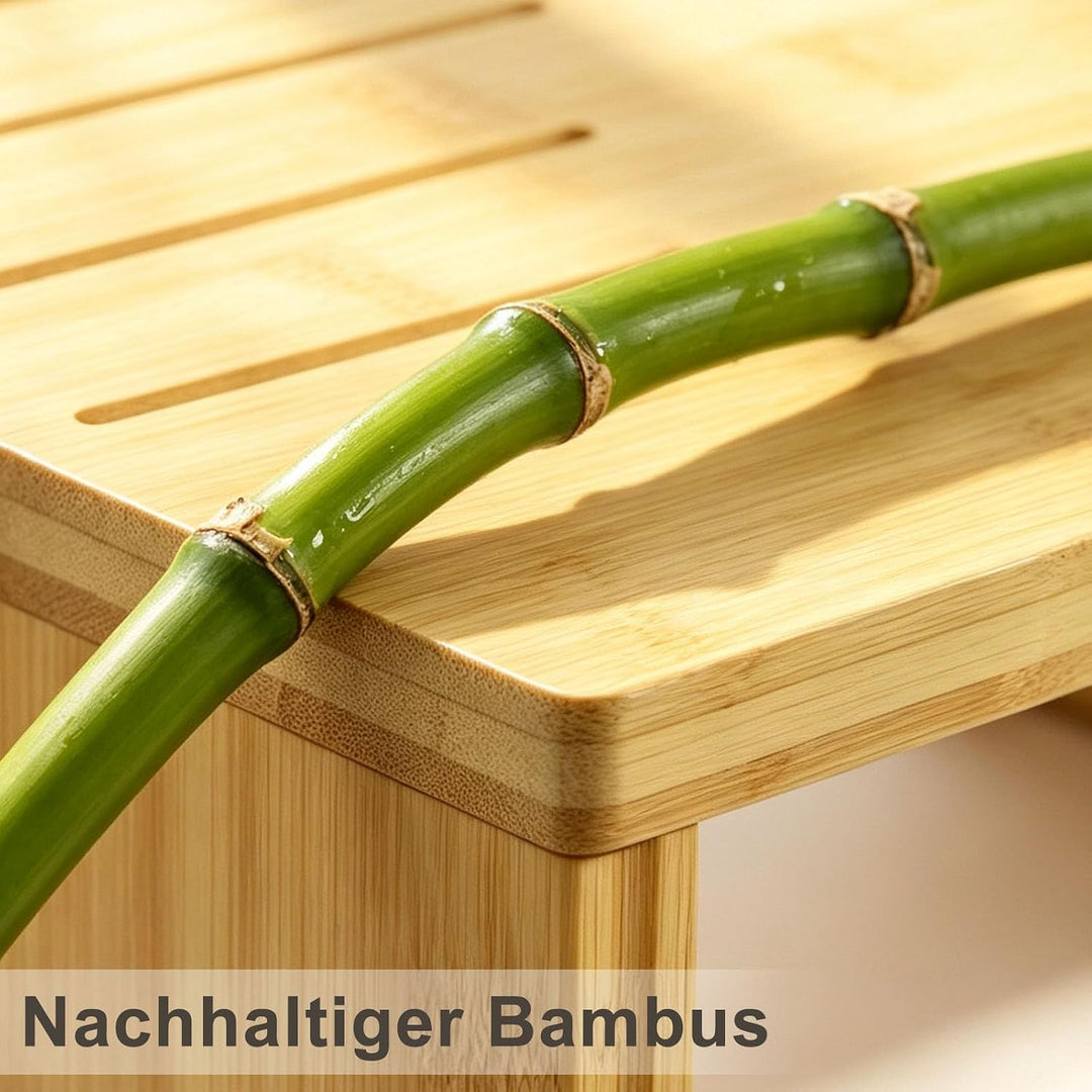 Natur-Bambus Toilettenhocker für Erwachsene – Klappbarer Kackhocker mit Rutschfester Oberfläche, erg