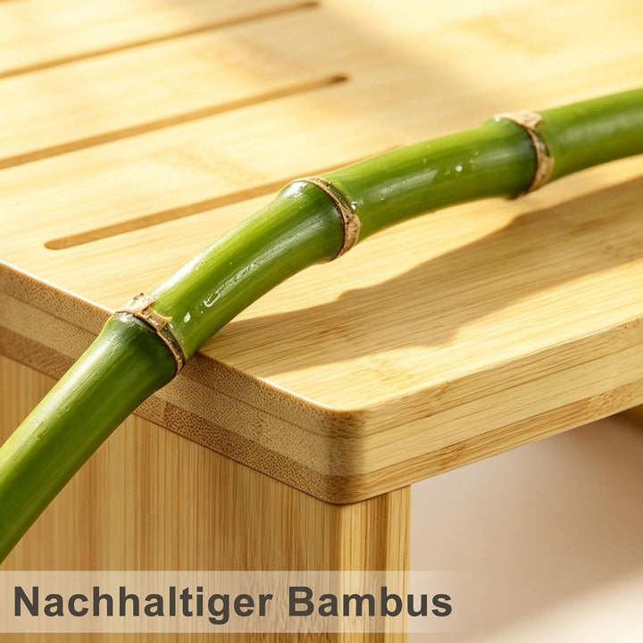 Natur-Bambus Toilettenhocker für Erwachsene – Klappbarer Kackhocker mit Rutschfester Oberfläche, erg