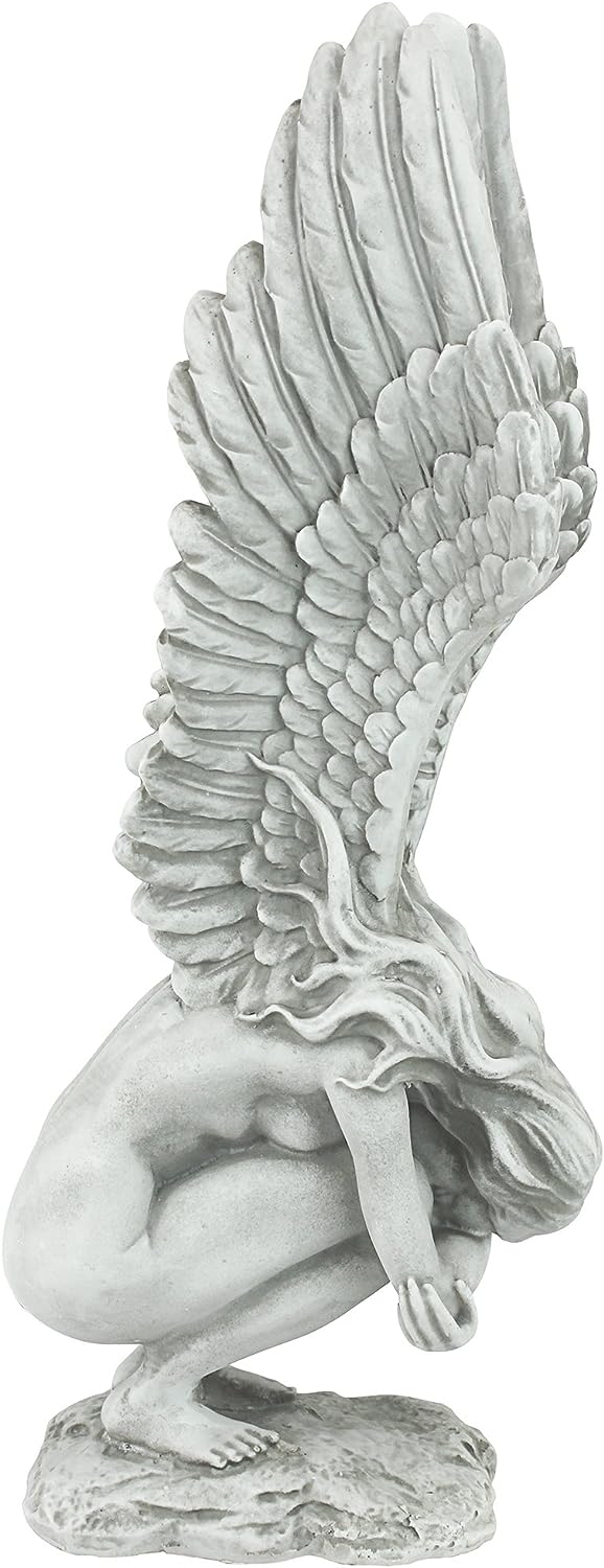 Design Toscano Der Engel der Erinnerung und Erlösung Religiöse Gartenstatue, 38 cm 16.5x10x38