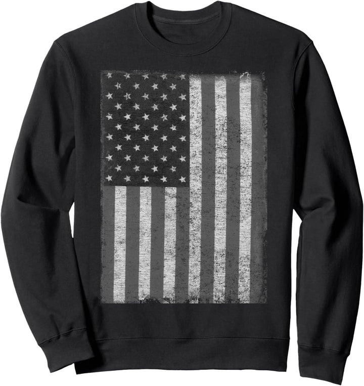 Greyed Out US American Flag Sweatshirt