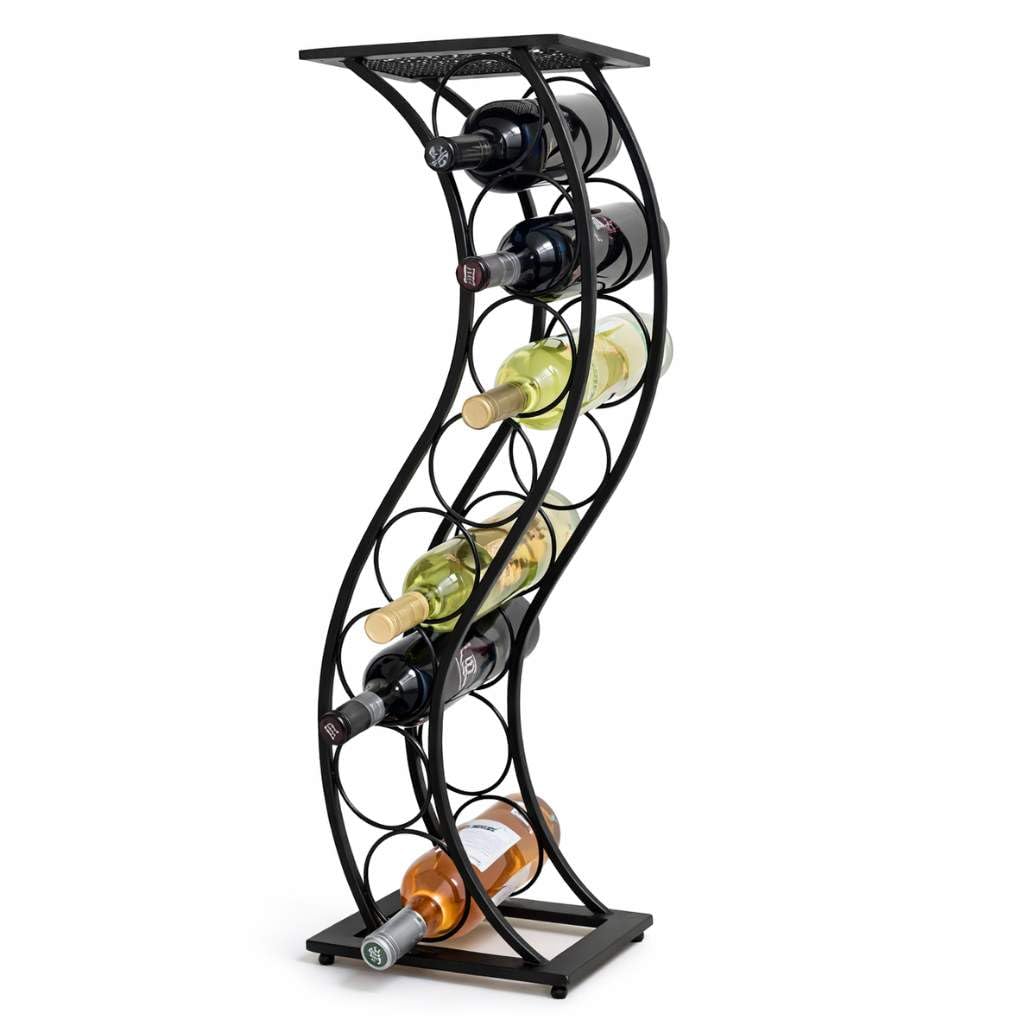 DanDiBo Weinregal aus Metall Schwarz Blumensäule Flaschenständer Elegance 80 cm Flaschenhalter