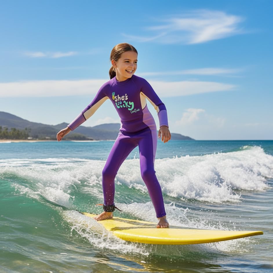 Gogokids Kinder Neoprenanzüge Thermische Badeanzüge, Mädchen Rash Guard Einteiler Bademode 2.5mm Neo