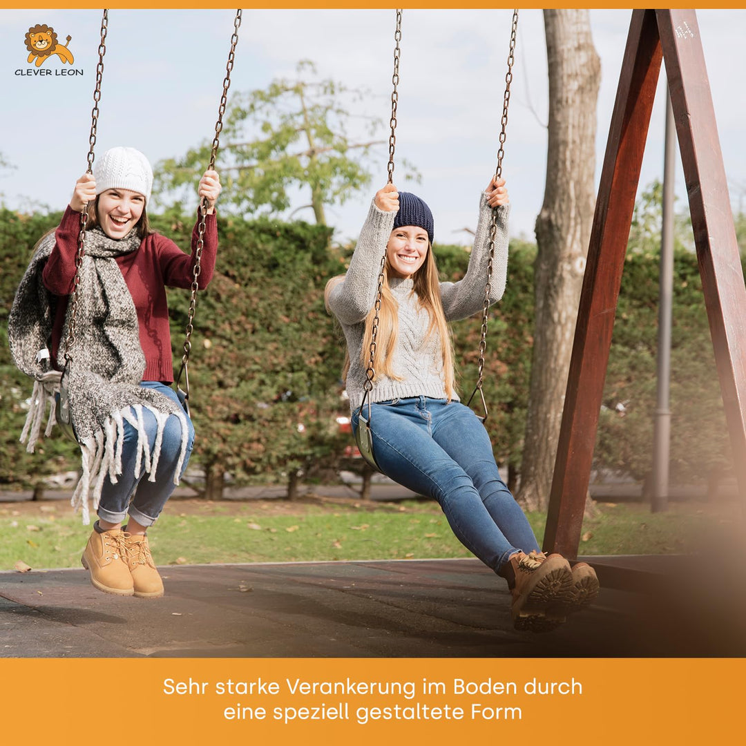 Clever Leon 4-Pack Erdanker für Schaukel | Anker Outdoor Schaukel | Bodenanker für Rosenbogen Spielh